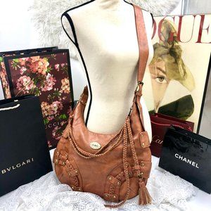 Dolce & Gabbana Vintage Brown Leather Hobo Satchel